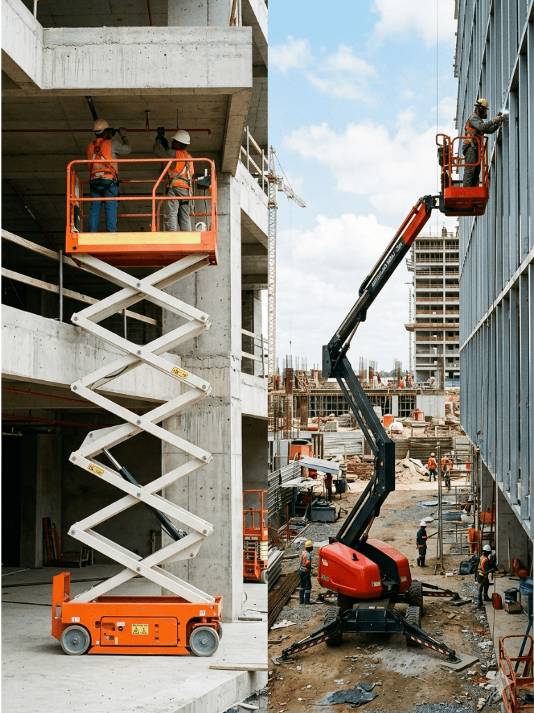 plataformas elevatórias articulada e tesoura