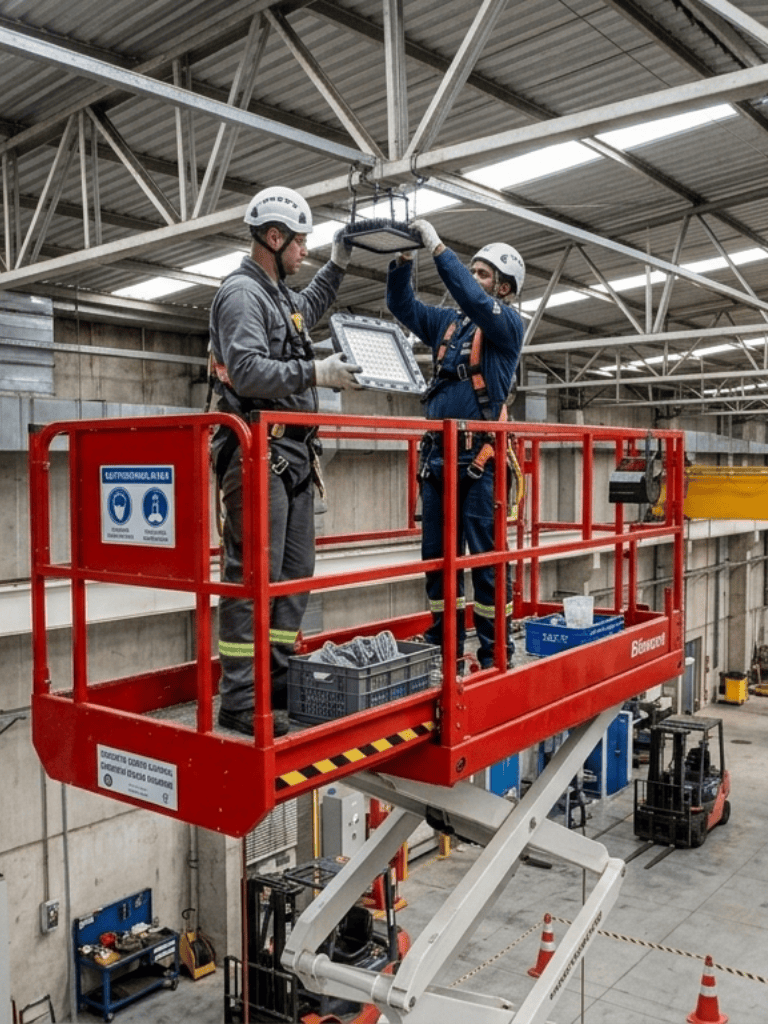 plataforma tesoura na construção civil